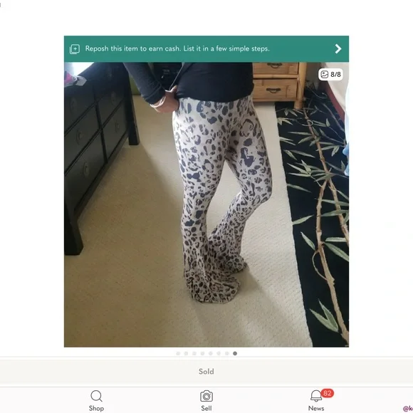 Wild Ones Leopard Bells Flares Pants - Picture 7 of 7